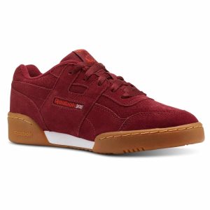 Adidasy Dziecięce Reebok Workout Plus Bordowe/Białe PL 37PDXLF